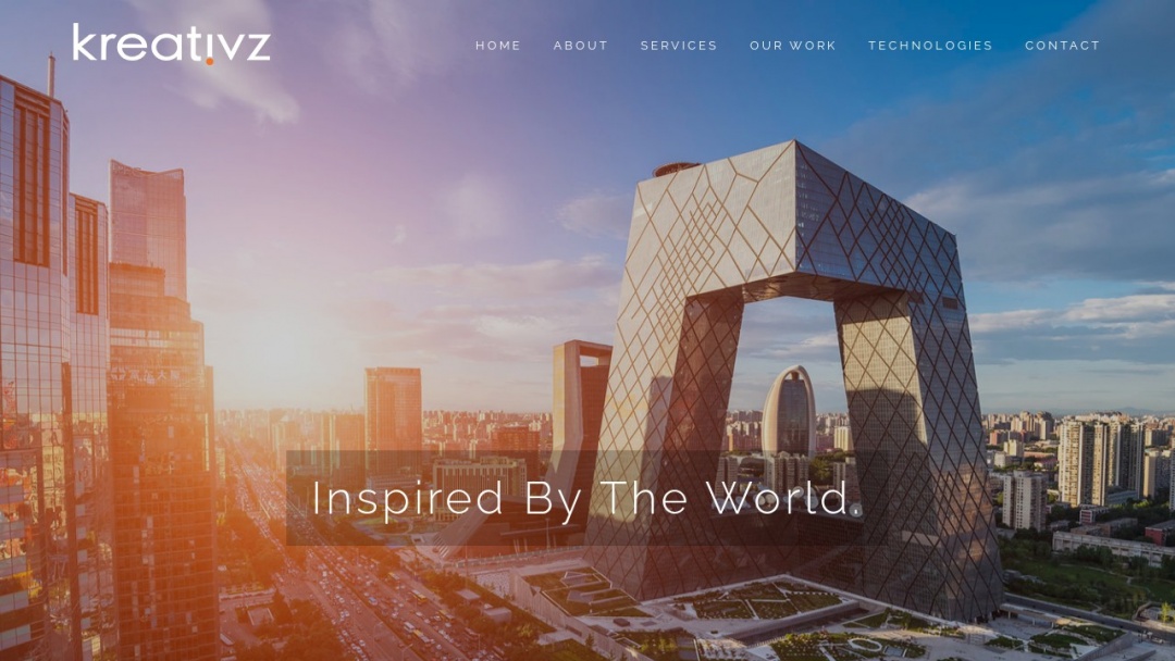 Screenshot of Kreativz., Inc.'s Website