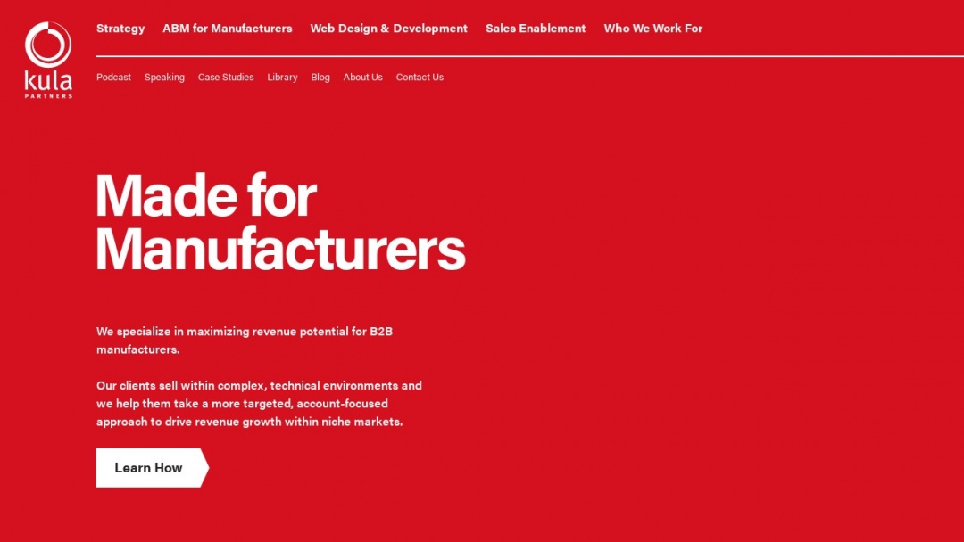 Screenshot of Kula Partners's Website