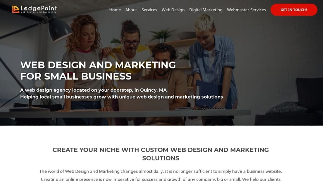 Screenshot of Ledge Point's Website