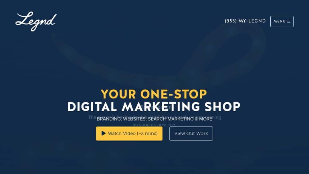 Screenshot of Legnd's Website