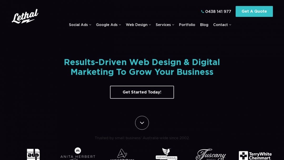 Screenshot of Lethal Digital's Website