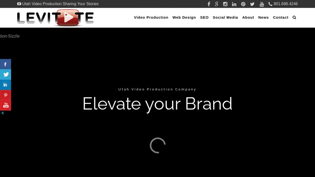 Screenshot of Levitate Media Group's Website