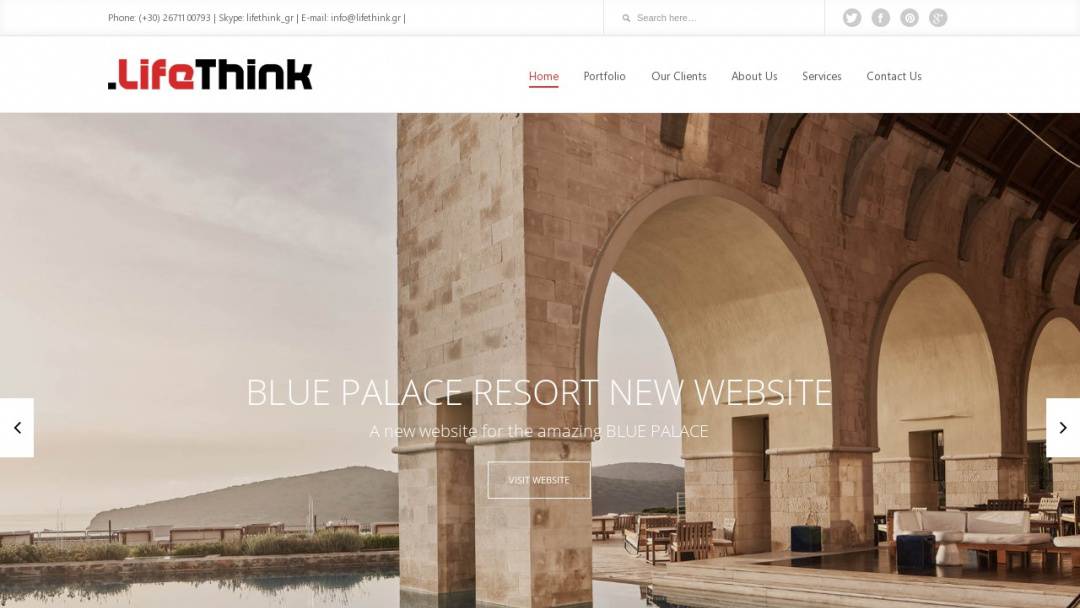 Screenshot of Life Think's Website