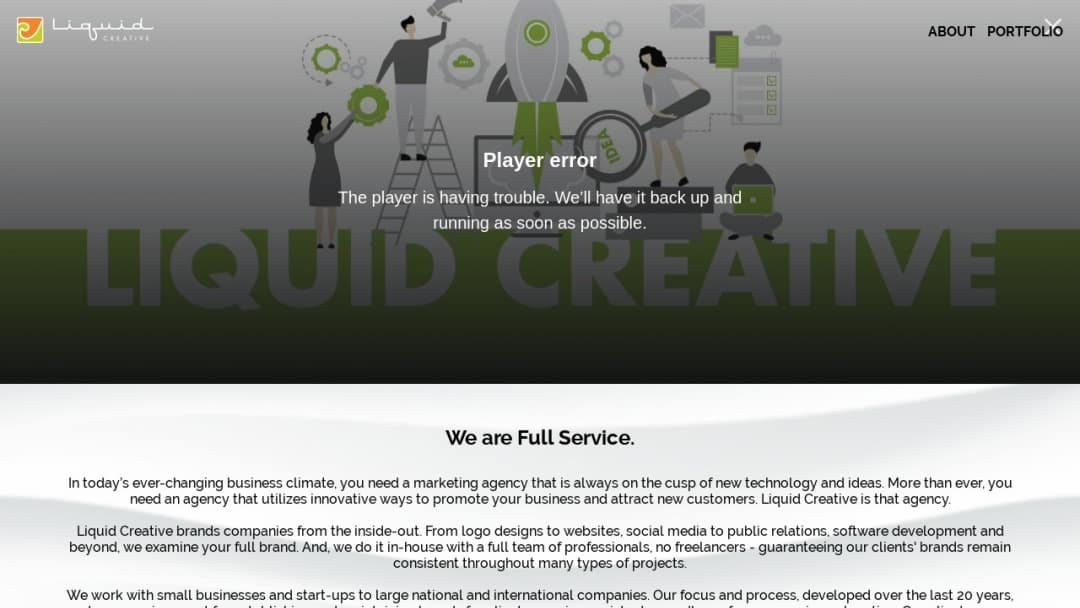 Screenshot of Liquid Creative's Website