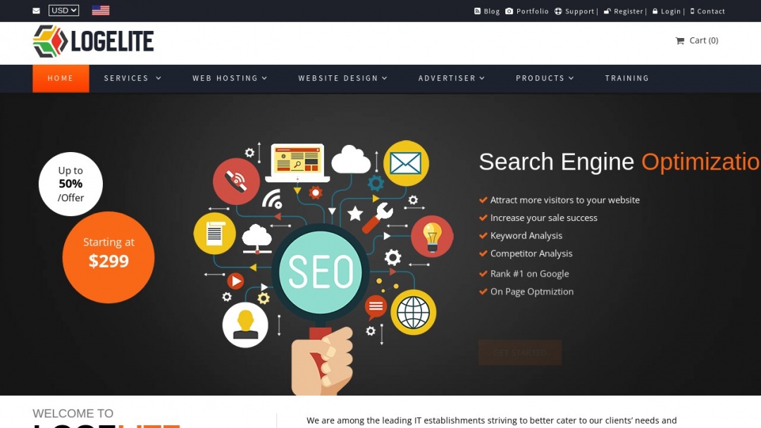 Screenshot of logelite.pvt.ltd's Website