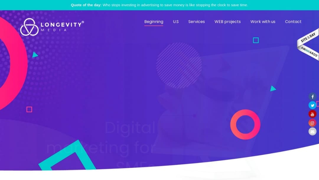 Screenshot of Longevity Media's Website