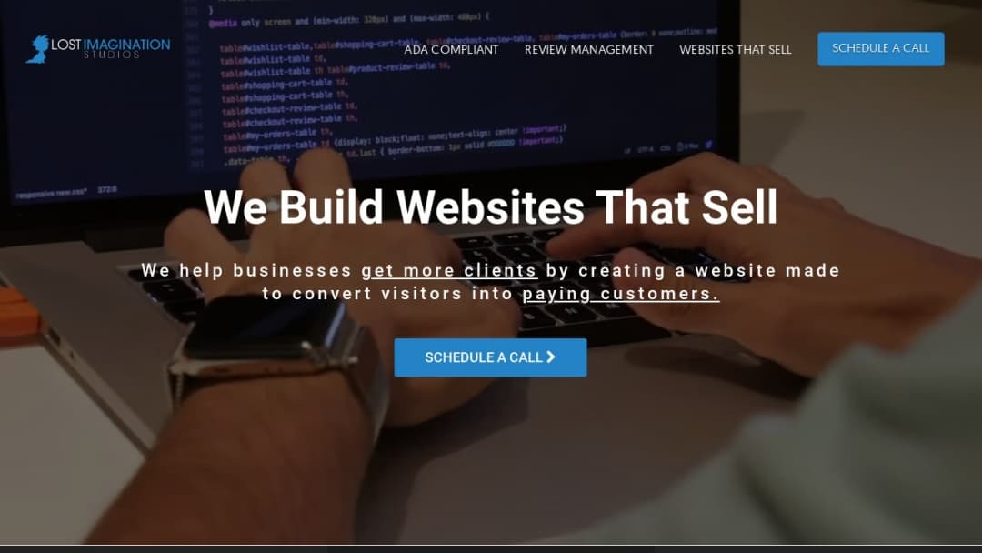 Screenshot of Lost Imagination Studios's Website