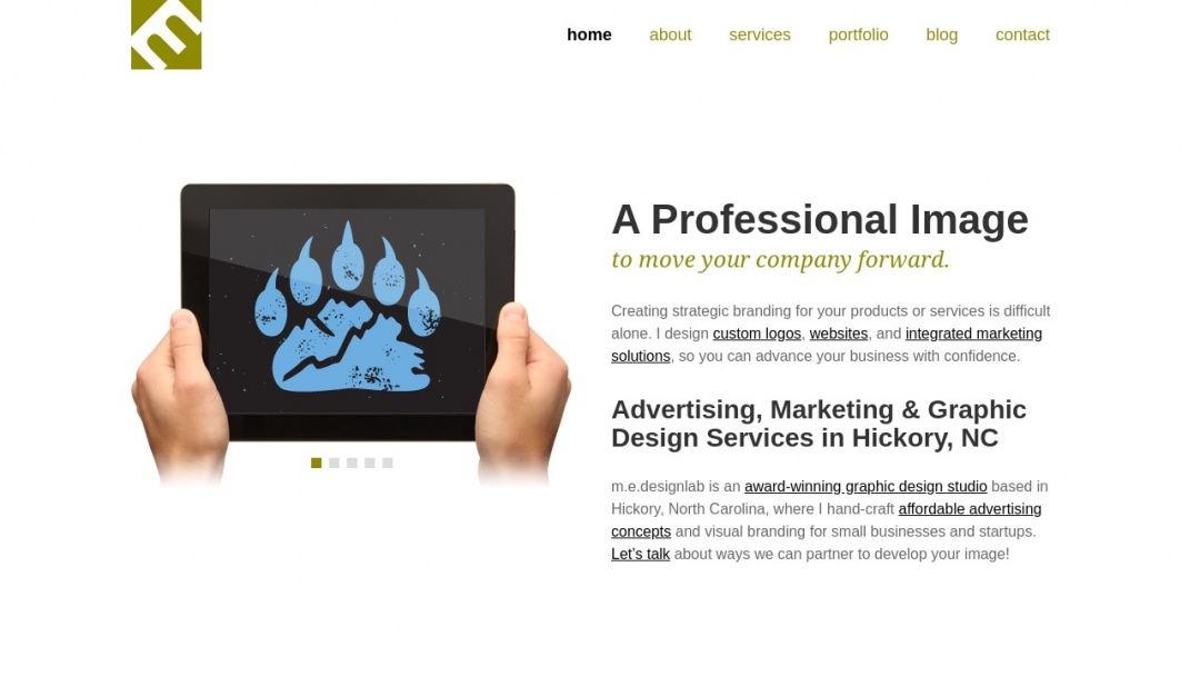 Screenshot of M.E.Designlab's Website