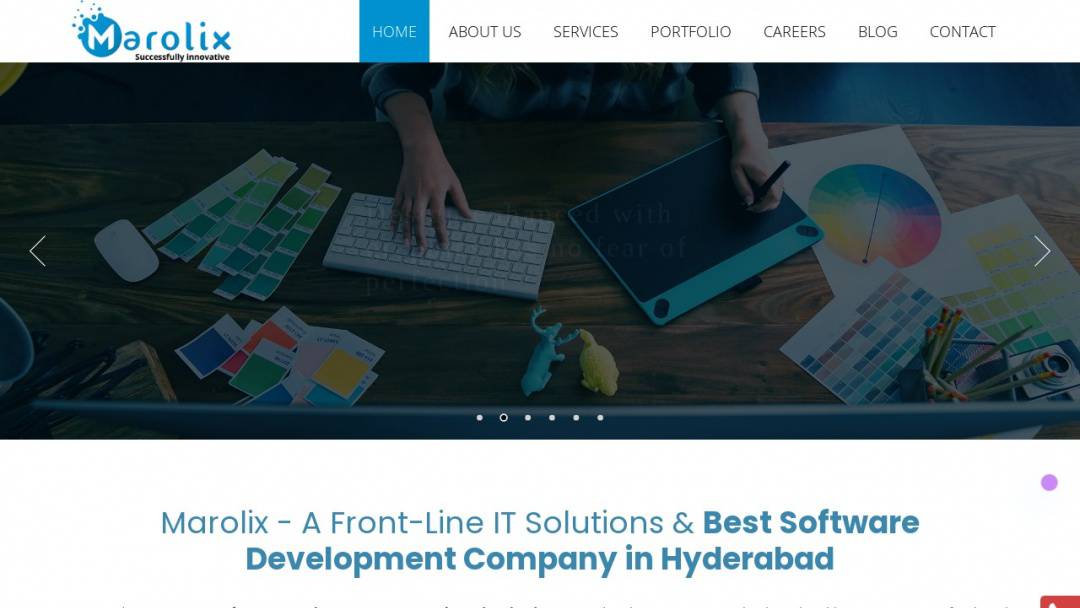 Screenshot of Marolix Technology Solutions Pvt Ltd.'s Website