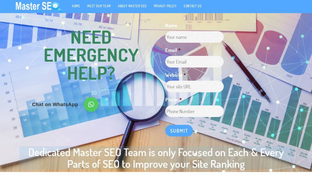 Screenshot of Master SEO UK's Website