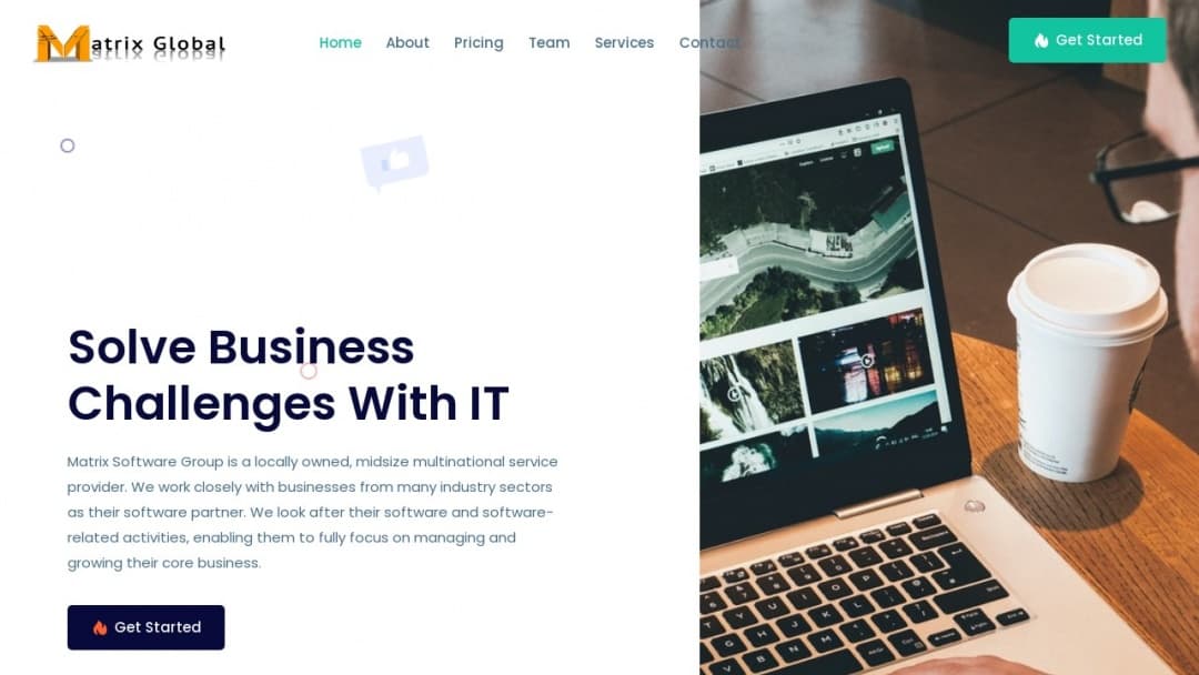 Screenshot of Matrix Global InfoTech Solutions's Website