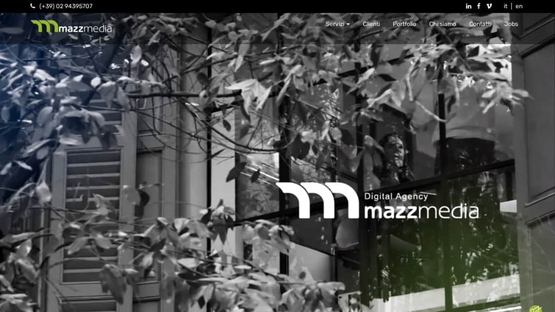 Screenshot of Mazzmedia Srl's Website