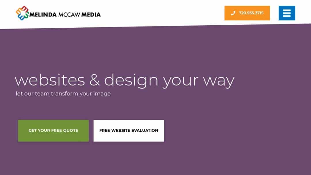 Screenshot of Melinda McCaw Media's Website