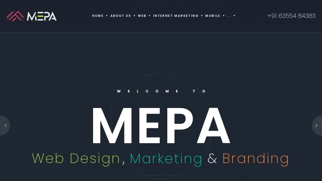Screenshot of Mepa India's Website