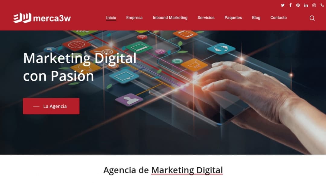 Screenshot of Merca3w's Website