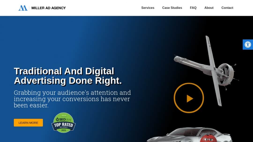 Screenshot of Miller Ad Agency's Website