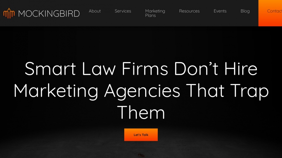 Screenshot of Mockingbird Marketing's Website