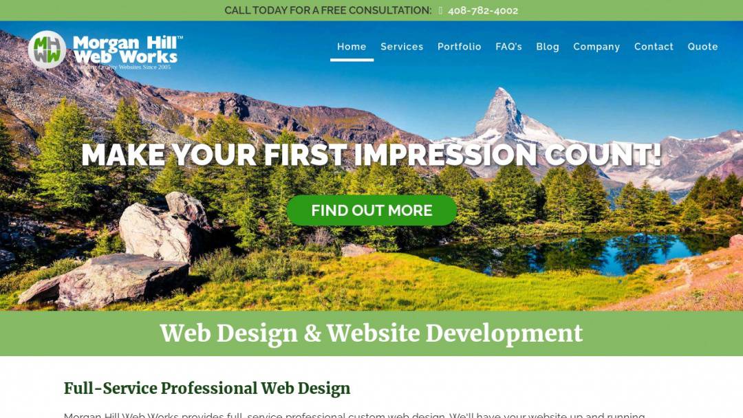 Screenshot of Morgan Hill Web Works, Inc's Website