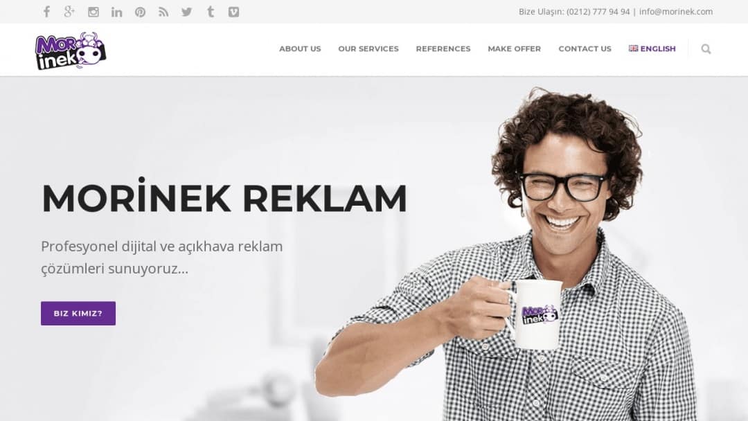 Screenshot of Morinek Reklam Ajansı's Website