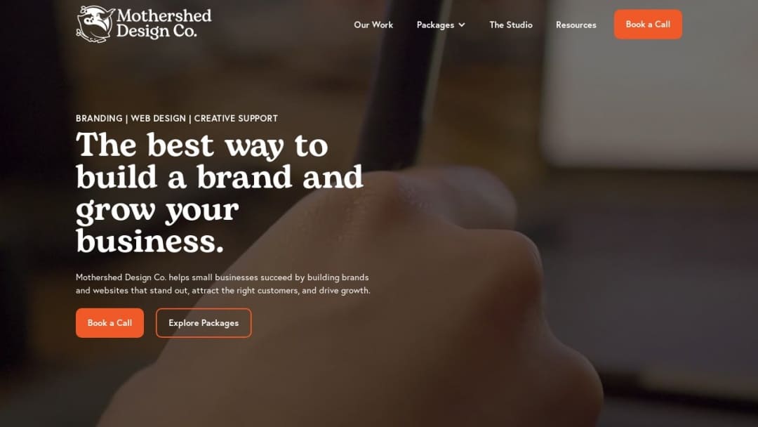 Screenshot of Mothershed Design Company's Website