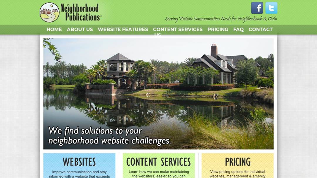 Screenshot of Neighborhood Publications Inc's Website