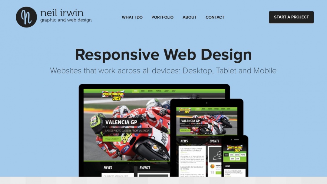 Screenshot of Neil Irwin's Website