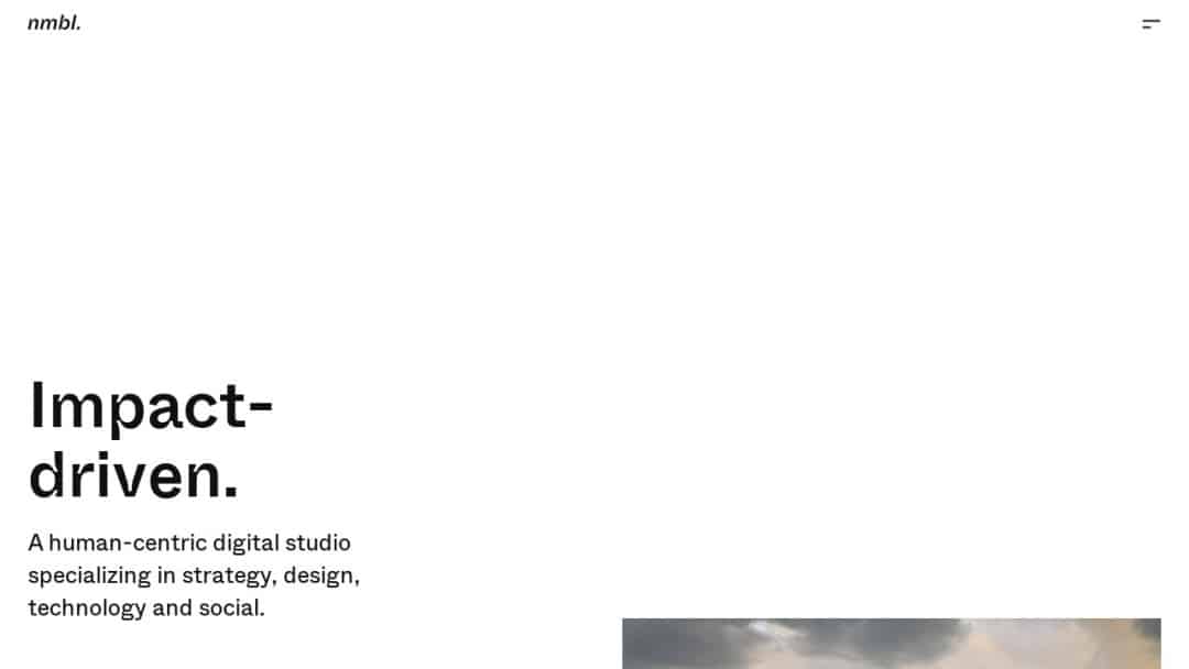 Screenshot of Nimblelight's Website