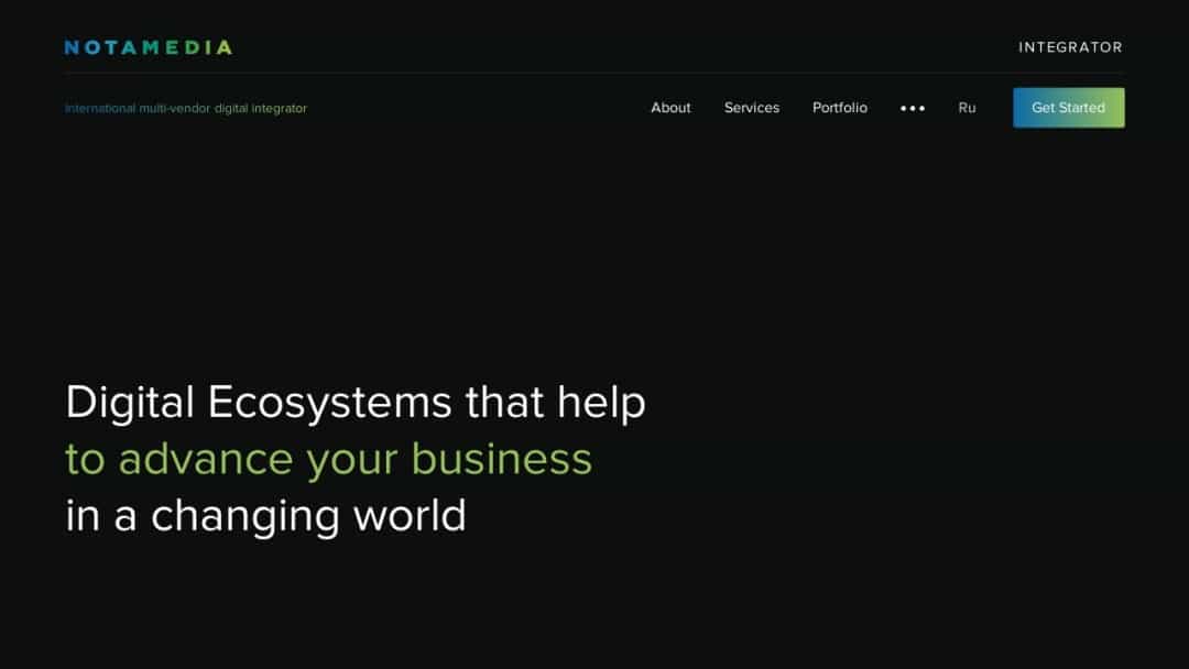 Screenshot of Notamedia's Website