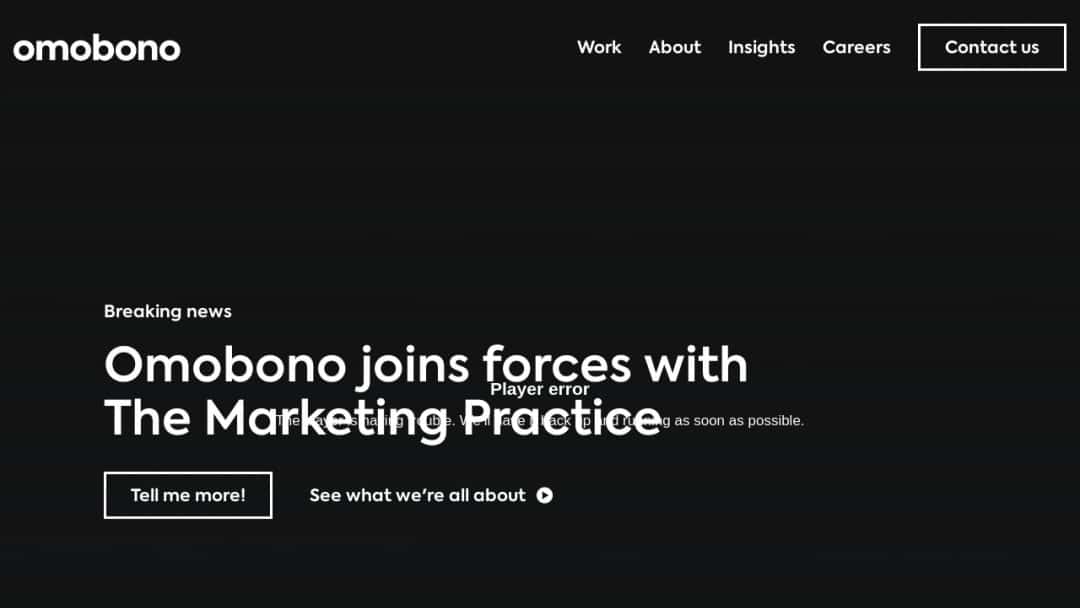 Screenshot of Omobono Ltd's Website