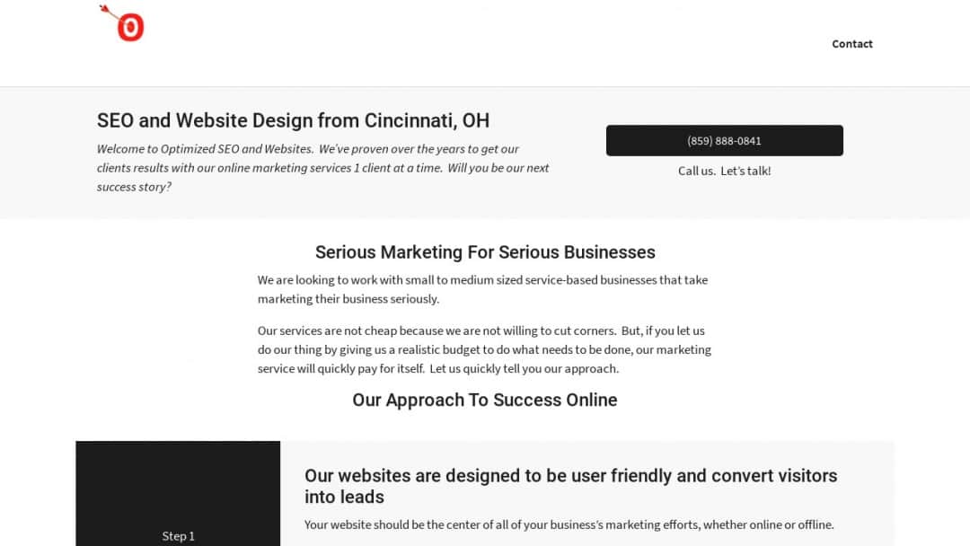 Screenshot of Optimized SEO and Websites's Website