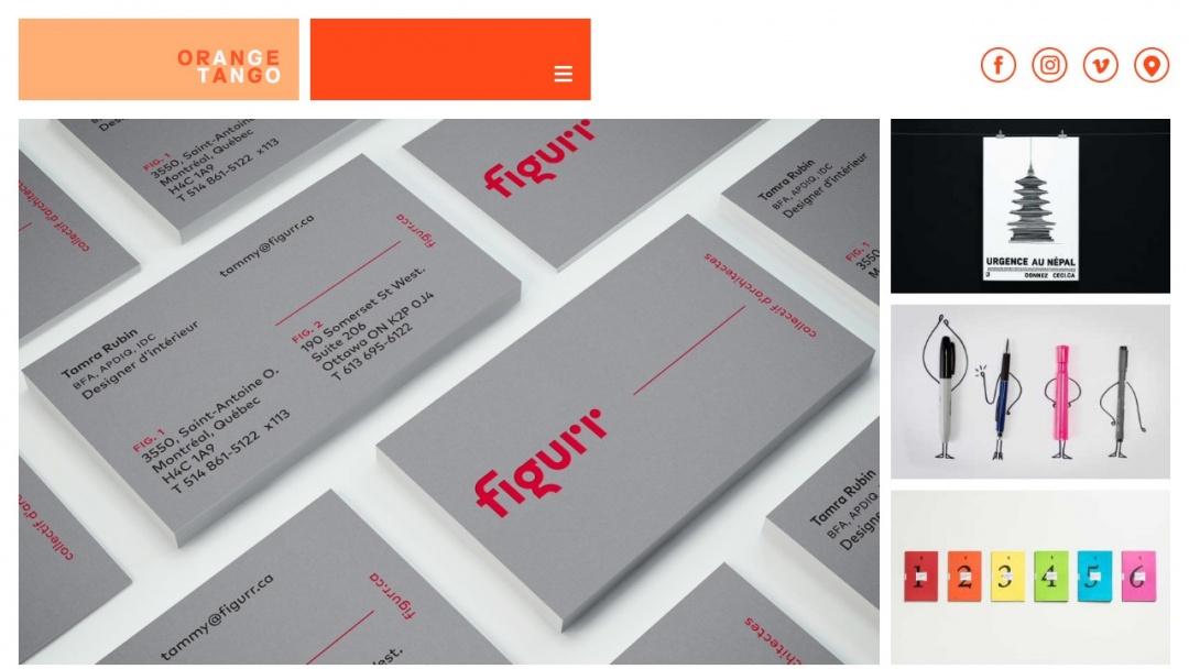 Screenshot of Orangetango's Website