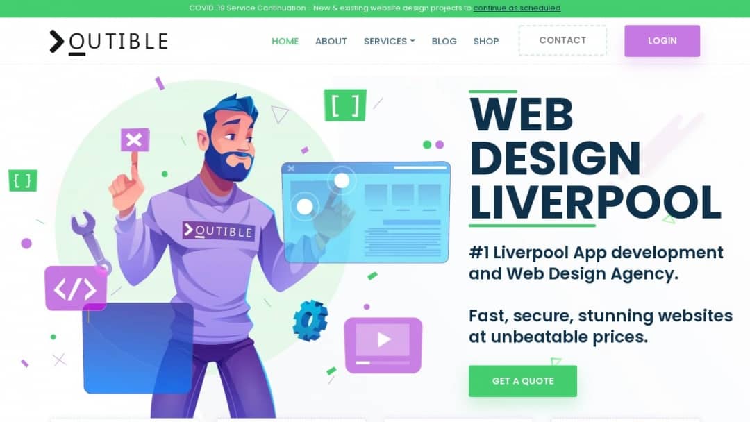 Screenshot of Outible's Website