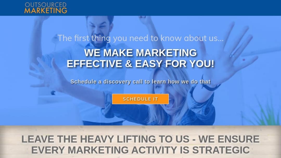 Screenshot of Outsourced Marketing Inc.'s Website
