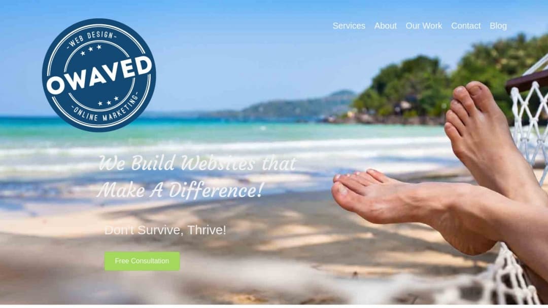 Screenshot of Owaved Web Design's Website
