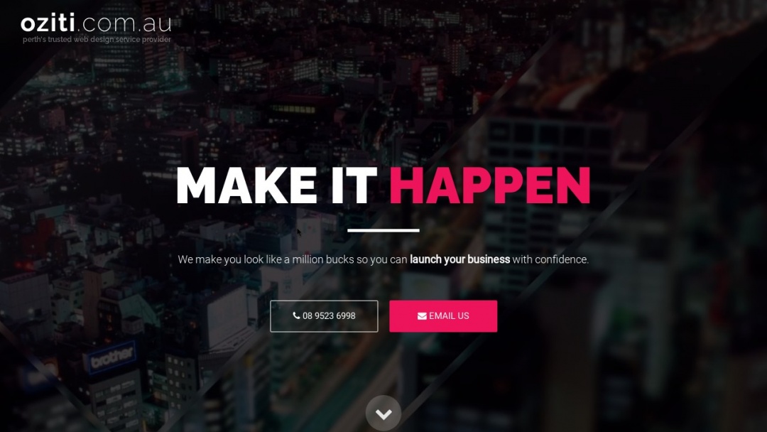 Screenshot of Oziti's Website