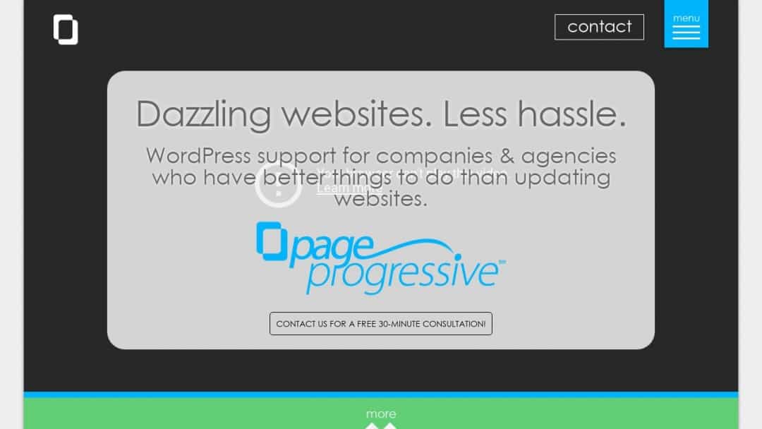 Screenshot of Page Progressive's Website