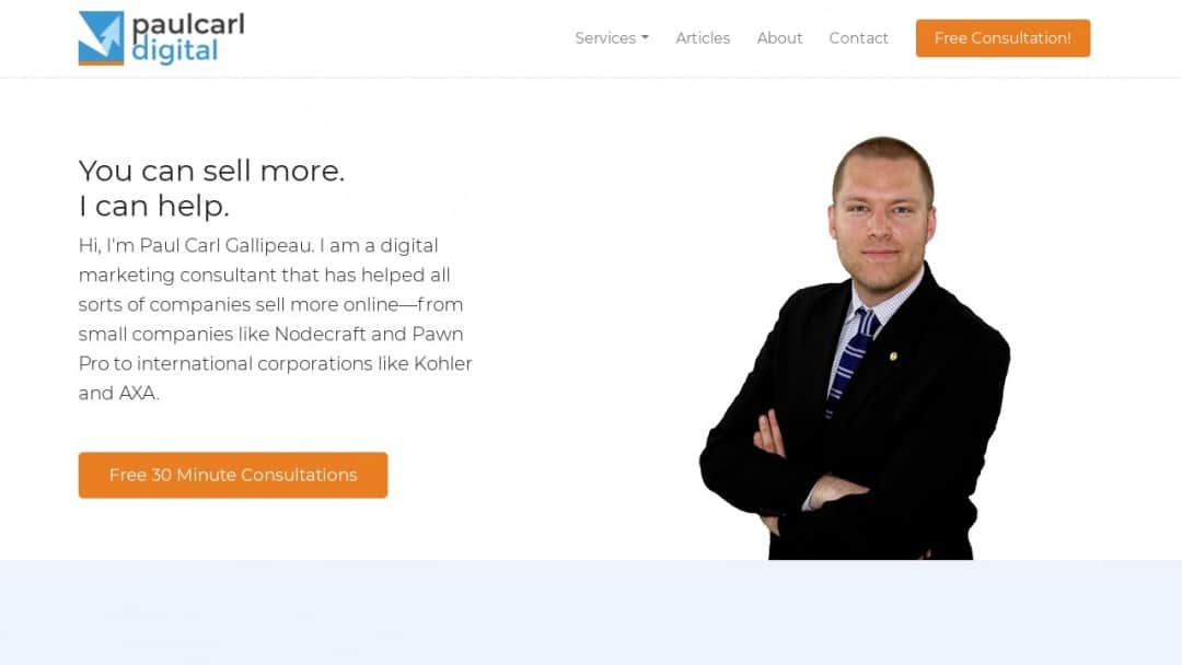 Screenshot of Paul Carl Digital's Website