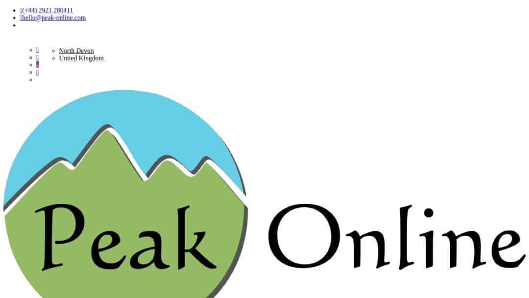 Screenshot of Peak online's Website