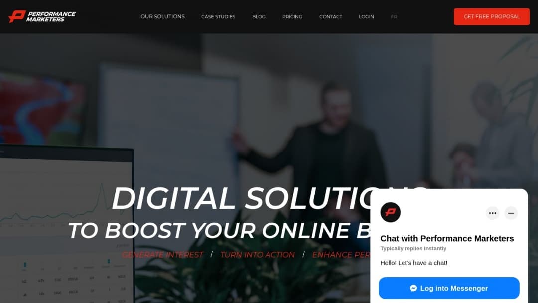 Screenshot of Performance Marketers's Website