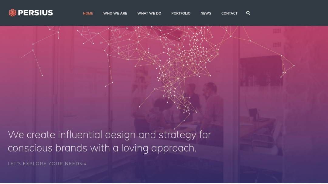 Screenshot of Persius Creative's Website