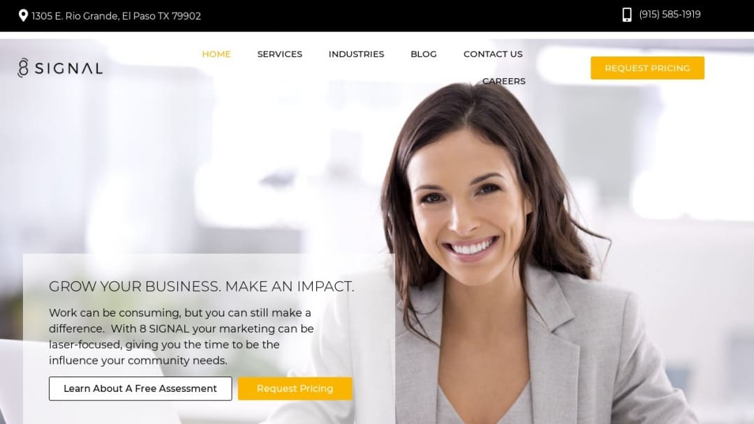 Screenshot of PixelMark's Website