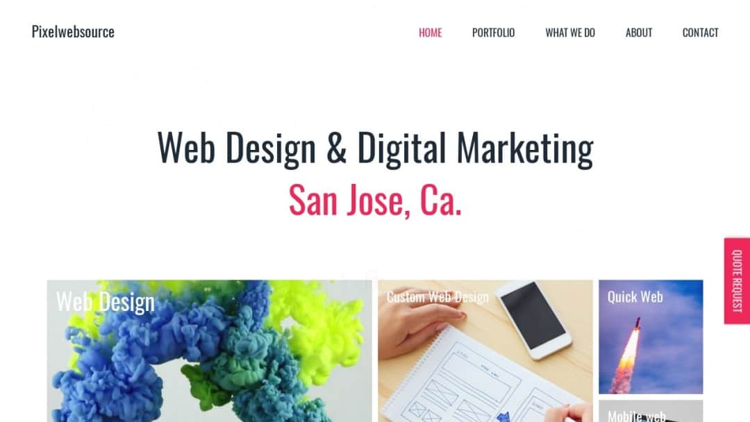 Screenshot of Pixelwebsource's Website