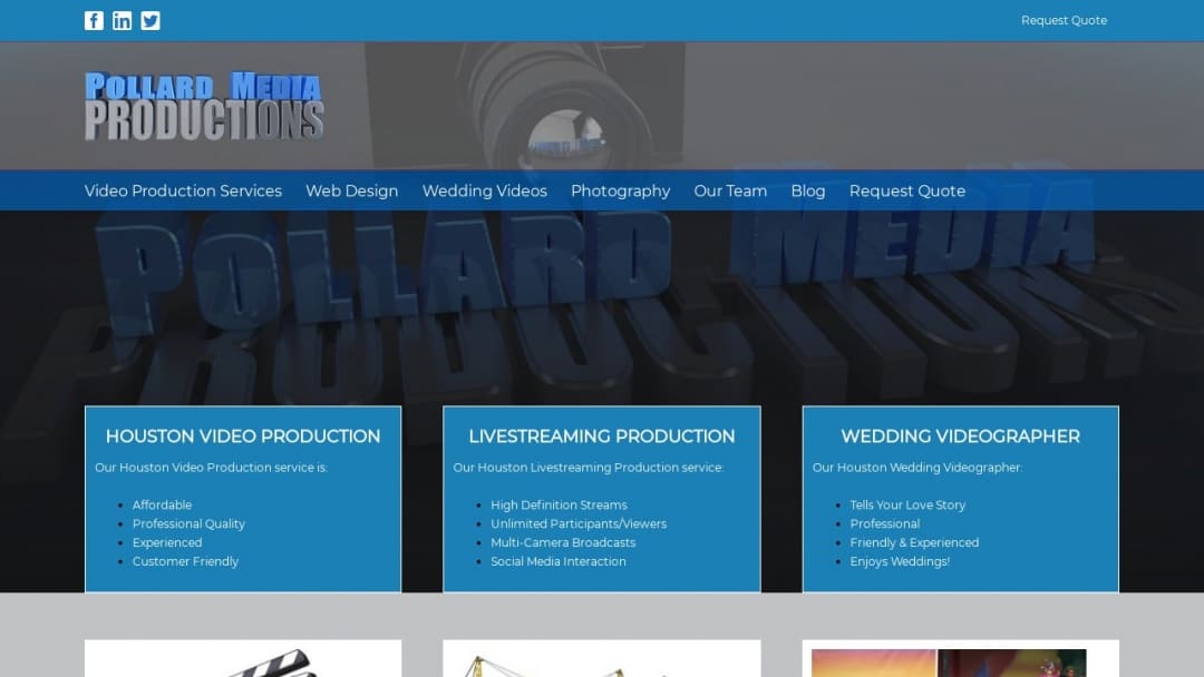 Screenshot of Pollard Media Productions's Website