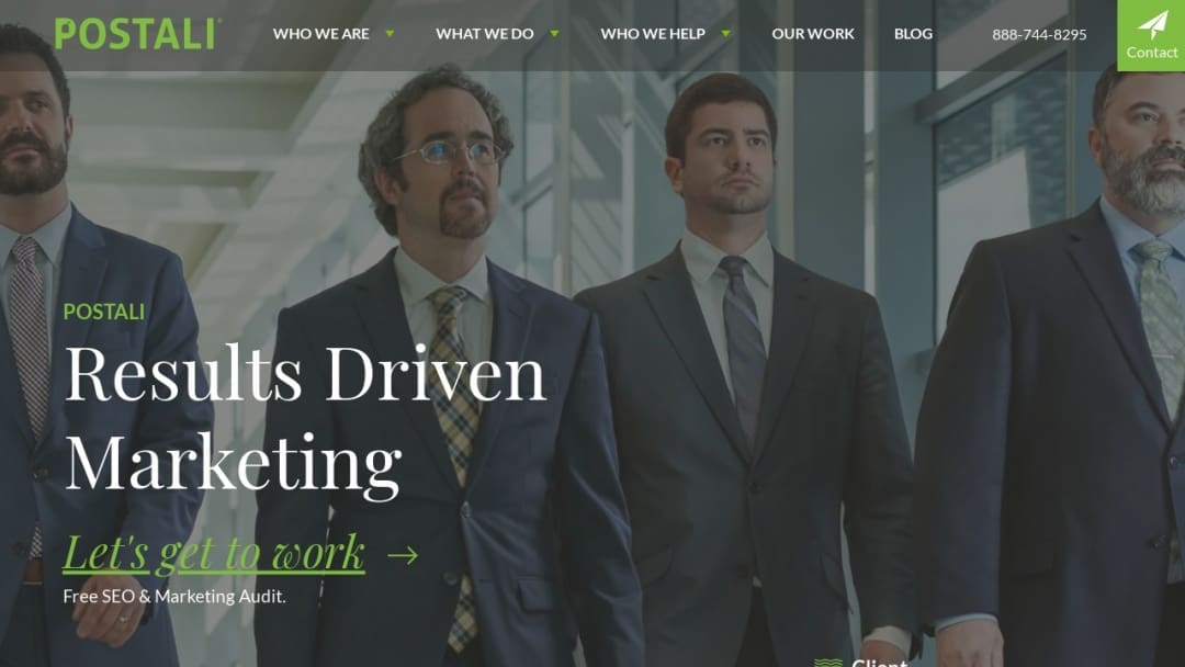 Screenshot of Postali LLC's Website