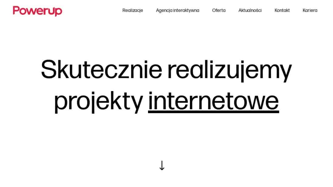Screenshot of Powerup's Website