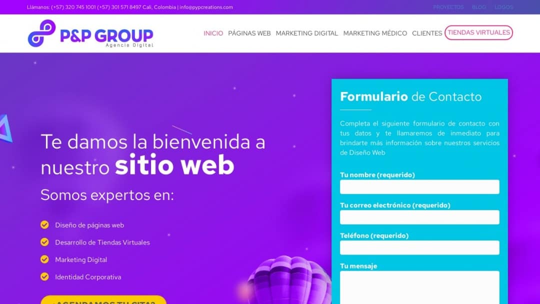 Screenshot of P&P GROUP S.A.S.'s Website