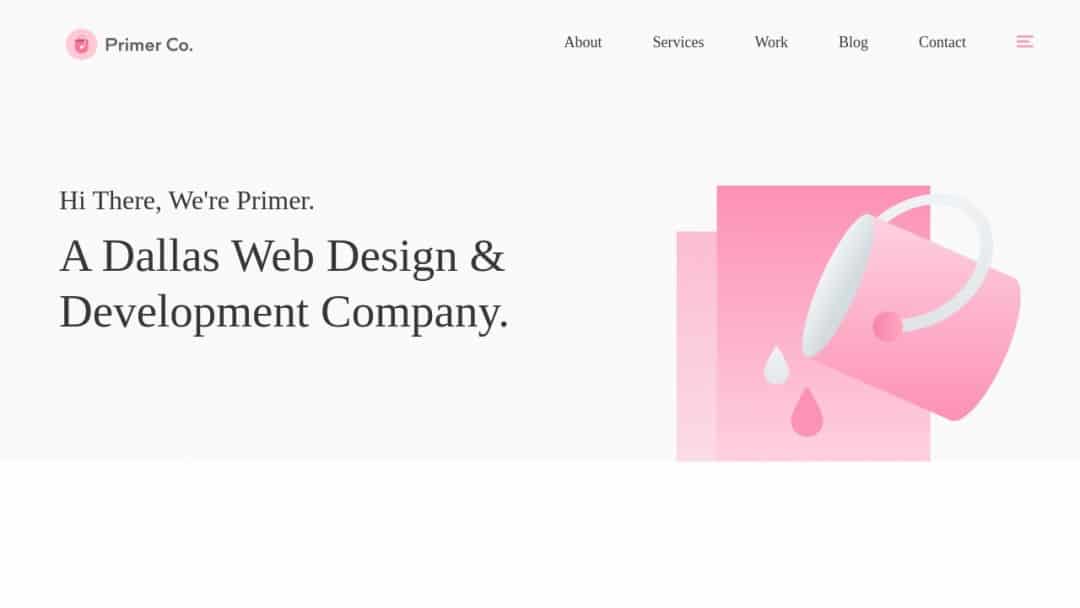 Screenshot of Primer Co's Website