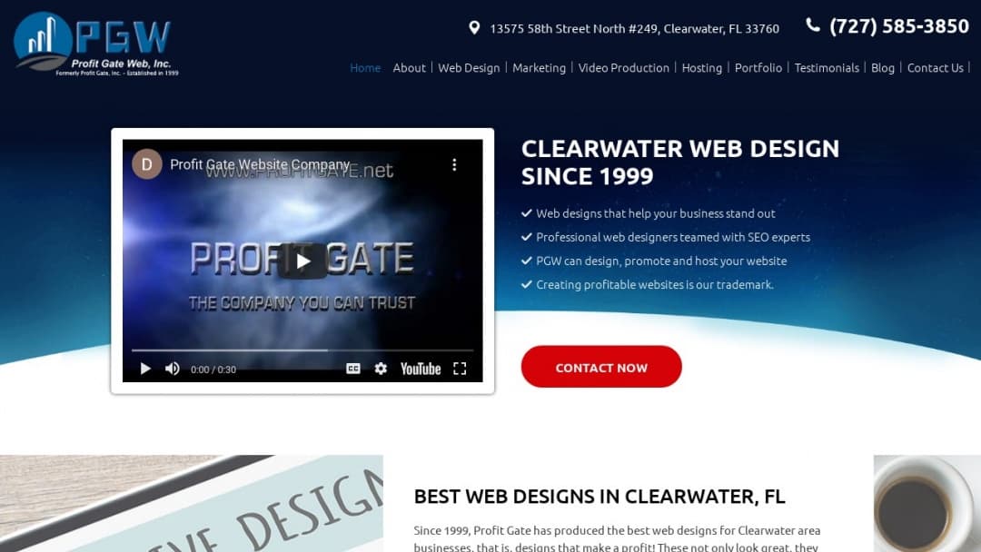 Screenshot of Profit Gate Web, Inc.'s Website