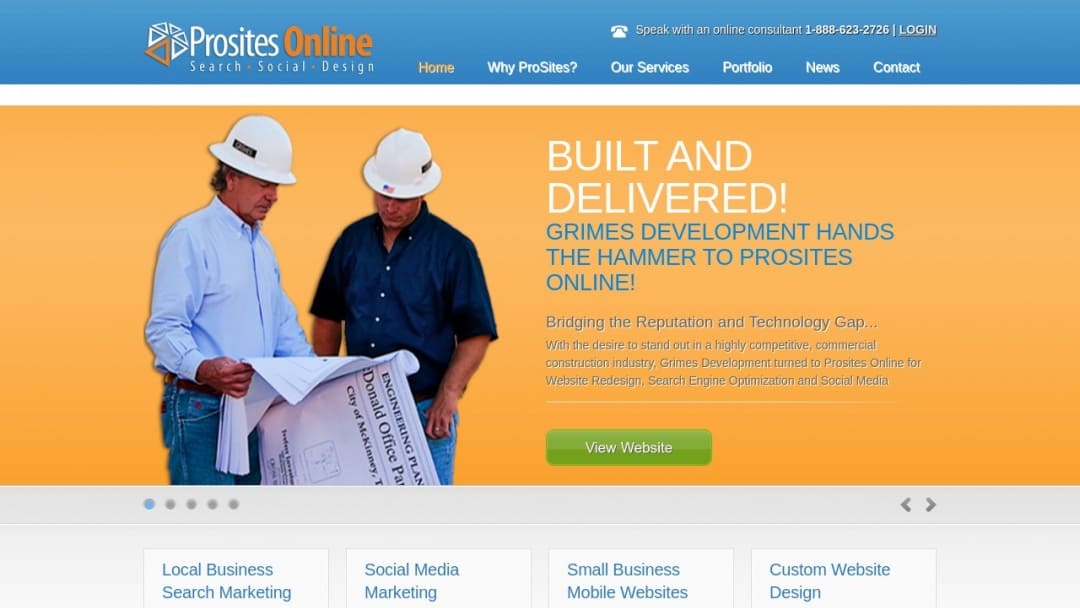 Screenshot of Prosites Online's Website