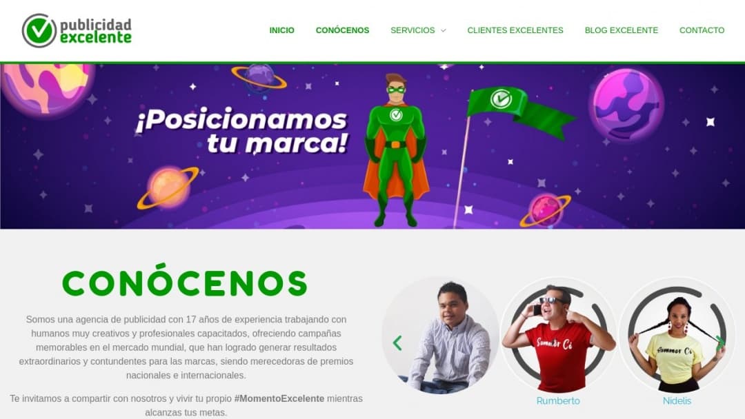 Screenshot of Publicidad Excelente's Website